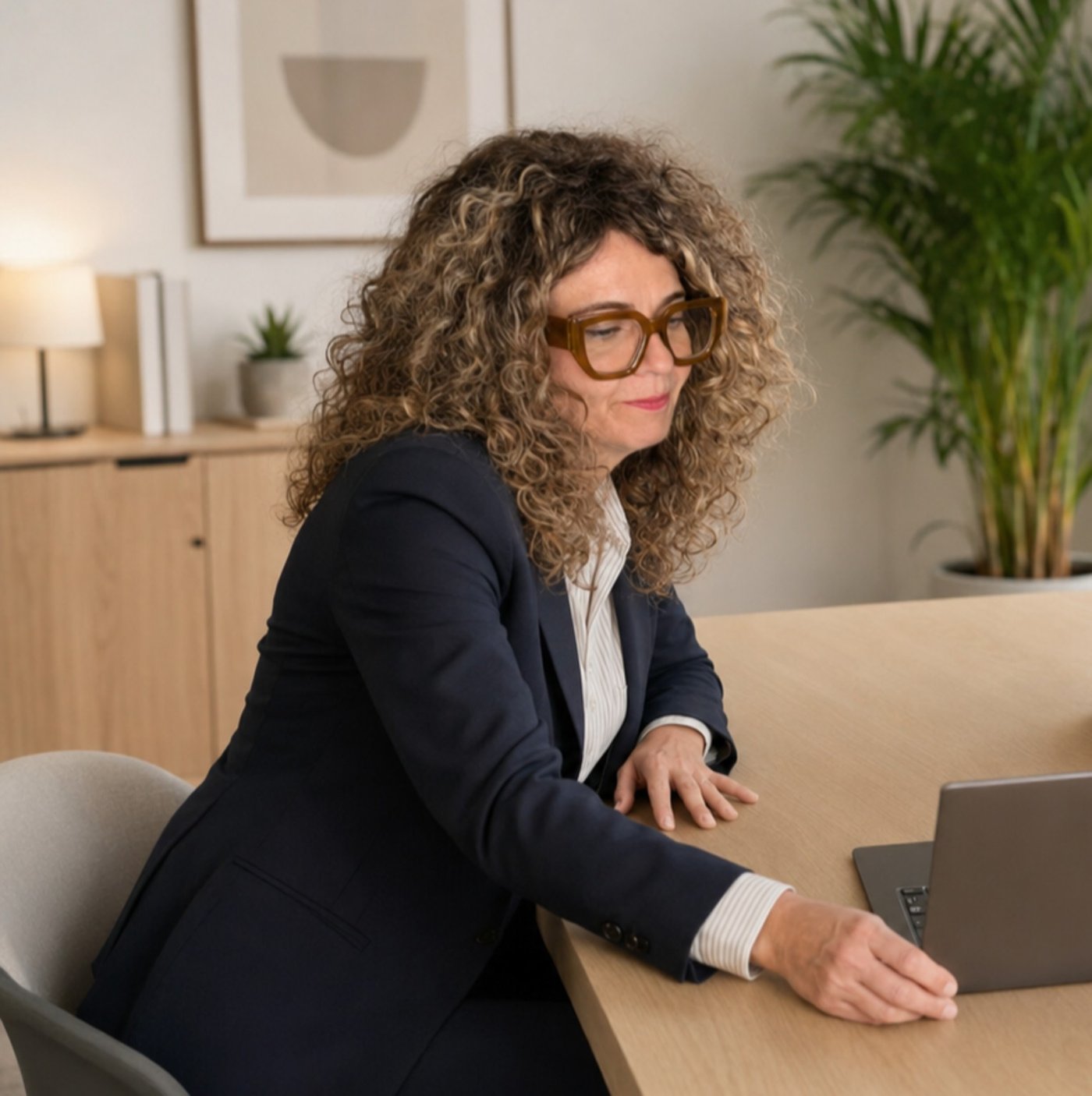 Cristina Bailén trabajando